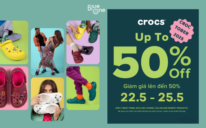 🔥 Crocs Hàn Quốc giảm giá đến 50% – Order chính hãng với BlueOne ngay hôm nay!